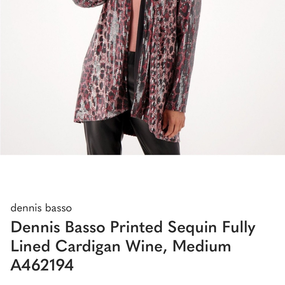 Dennis Basso Printed Sequin Fully Lined Cardigan Wine, Large
A462194 - Picture 7 of 7